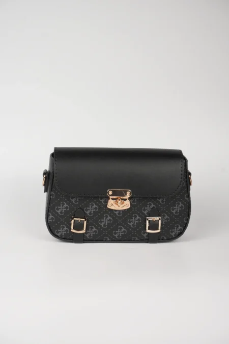 Monogram Desenli, Kilitli Askılı Omuz Çantası