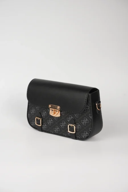 Monogram Desenli, Kilitli Askılı Omuz Çantası
