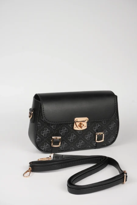Monogram Desenli, Kilitli Askılı Omuz Çantası