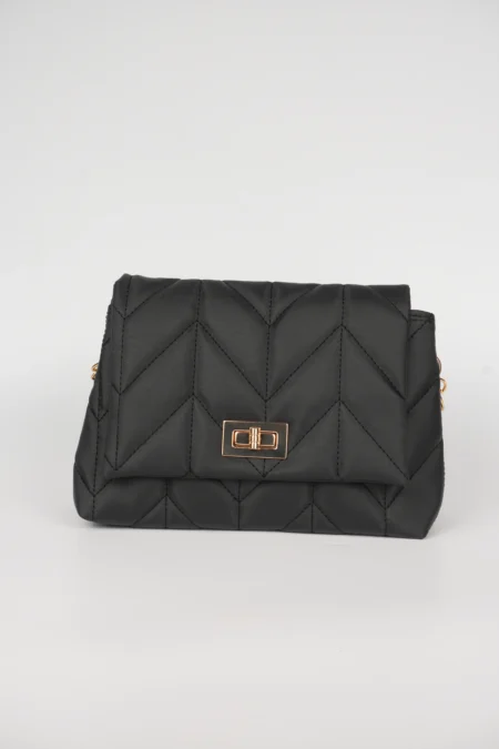 Kapitone Desenli,Kilit Kapaklı, Zincir Askılı Kadın El, Kol ve Omuz Çantası