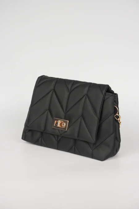 Kapitone Desenli,Kilit Kapaklı, Zincir Askılı Kadın El, Kol ve Omuz Çantası