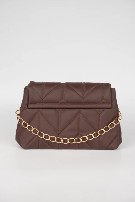 Kapitone Desenli,Kilit Kapaklı, Zincir Askılı Kadın El, Kol ve Omuz Çantası