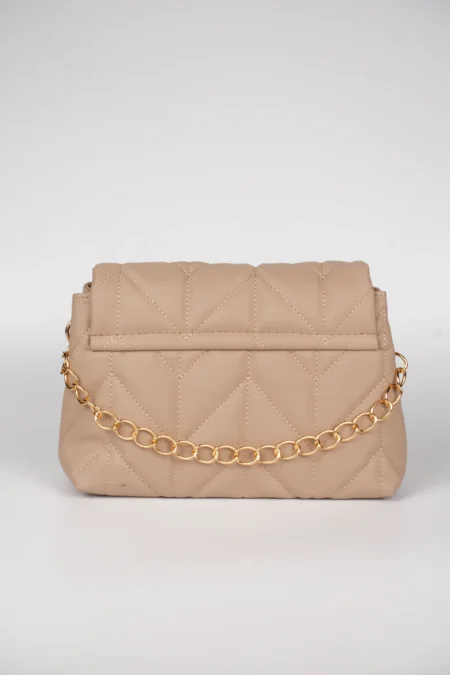 Kapitone Desenli,Kilit Kapaklı, Zincir Askılı Kadın El, Kol ve Omuz Çantası