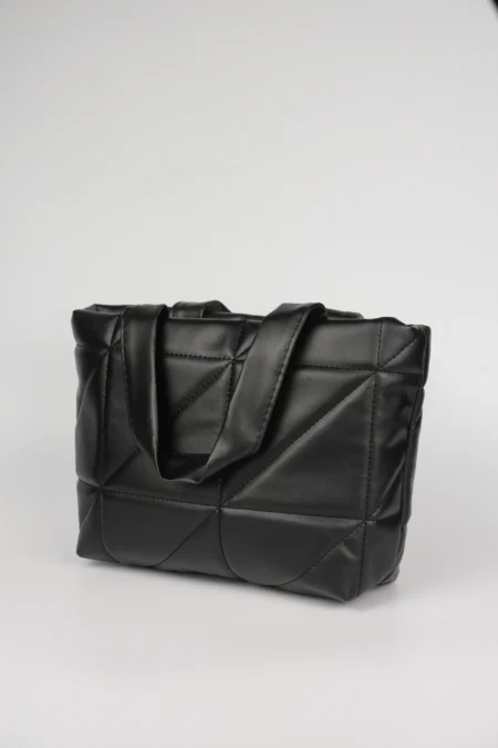 Kapitone Kabartmalı Puf Şişme El ve Omuz Askılı Çanta