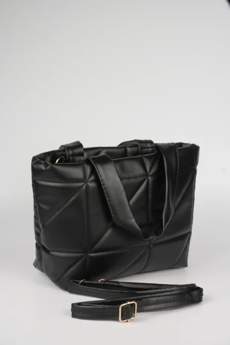 Kapitone Kabartmalı Puf Şişme El ve Omuz Askılı Çanta