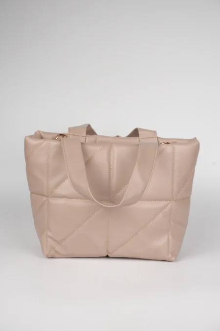 Kapitone Kabartmalı Puf Şişme El ve Omuz Askılı Çanta