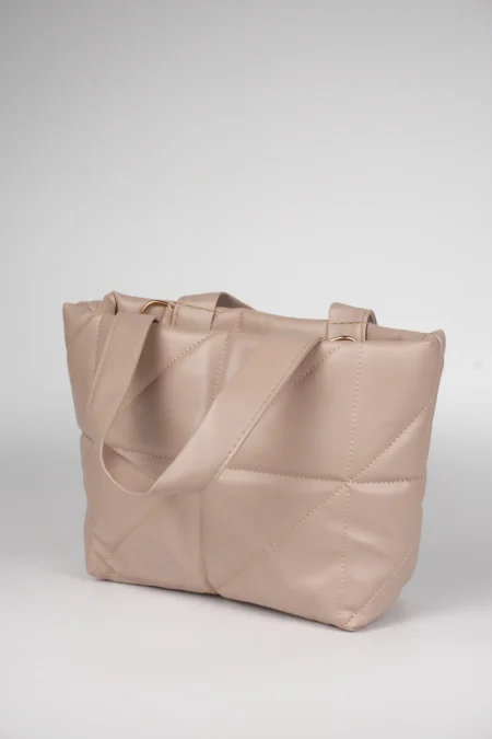 Kapitone Kabartmalı Puf Şişme El ve Omuz Askılı Çanta