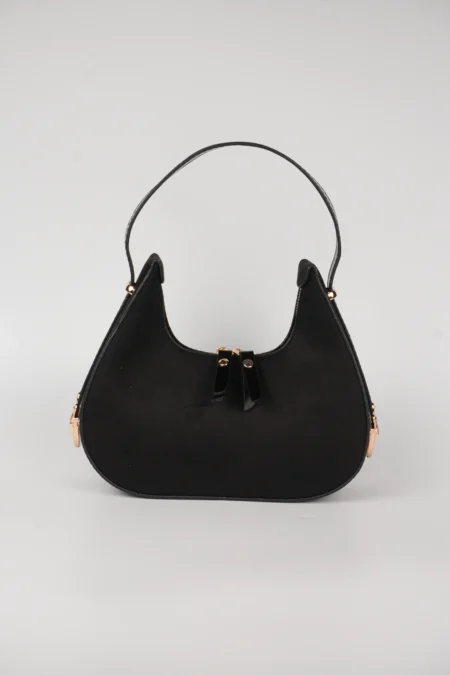 Süet Baget Çift Yön Fermuarlı Özel Kilit Askılı El Kol  Çantası