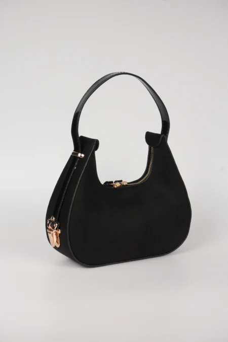 Süet Baget Çift Yön Fermuarlı Özel Kilit Askılı El Kol  Çantası