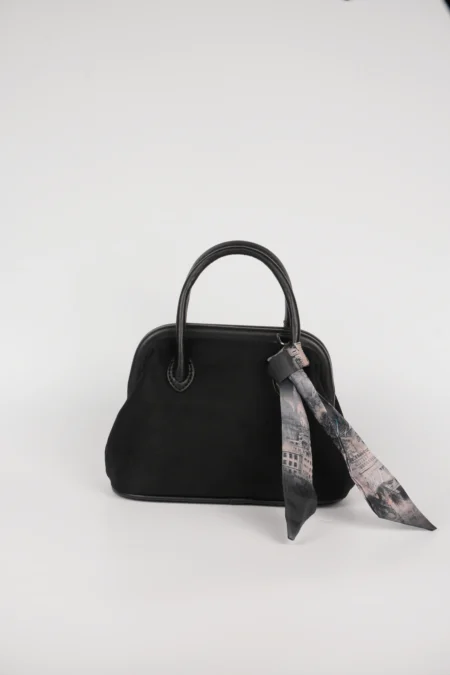 Süet Burslu Fular Detaylı Askılı El Kol ve Omuz Çantası