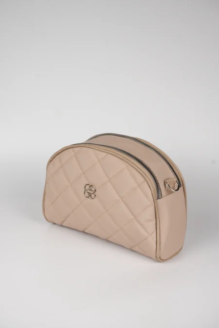 Kadın İki Gözlü Kapitone Desenli Çapraz ve Omuz Askılı Çanta