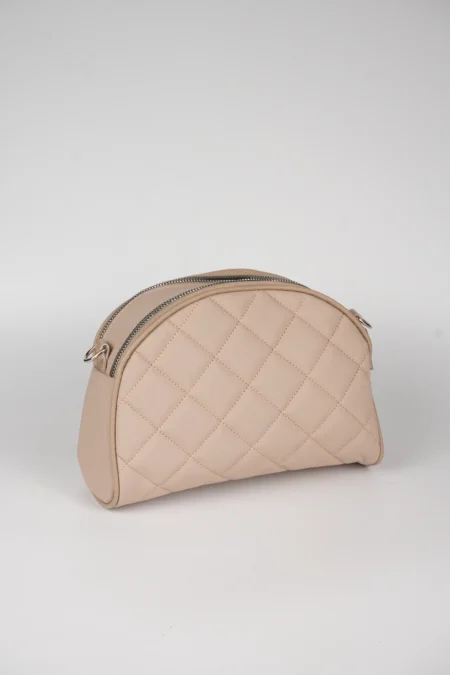 Kadın İki Gözlü Kapitone Desenli Çapraz ve Omuz Askılı Çanta