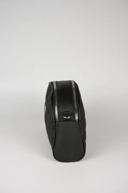 Kadın İki Gözlü Kapitone Desenli Çapraz ve Omuz Askılı Çanta