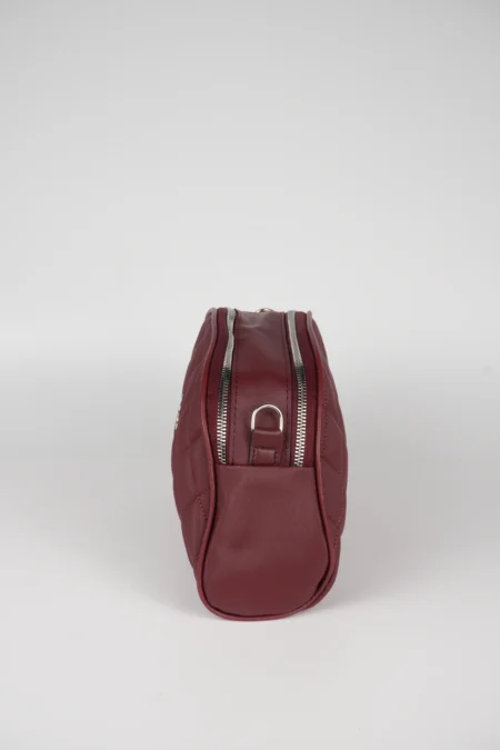 Kadın İki Gözlü Kapitone Desenli Çapraz ve Omuz Askılı Çanta