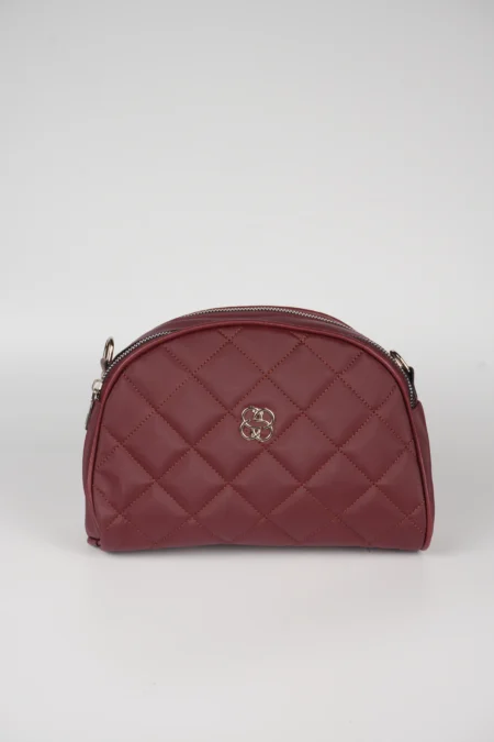 Kadın İki Gözlü Kapitone Desenli Çapraz ve Omuz Askılı Çanta