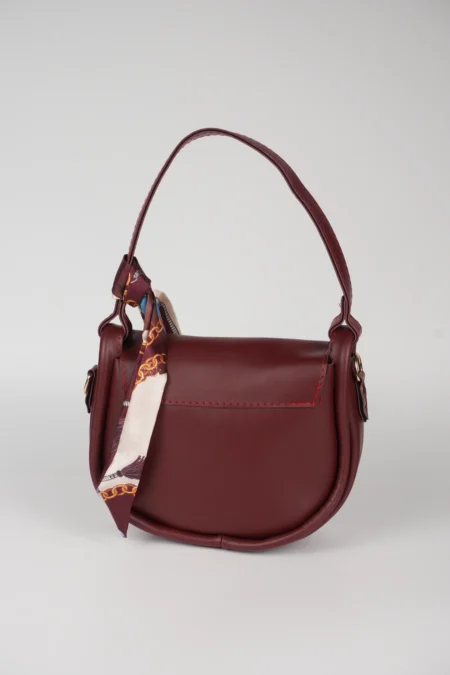 Kilit Kapaklı Fular Detaylı Kadın El Kol ve Omuz Askılı Çanta