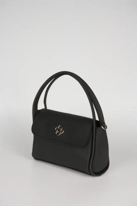 Modern Logo Detaylı Kapaklı Kadın El Kol ve Omuz Askılı Çantası