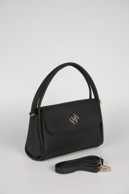 Modern Logo Detaylı Kapaklı Kadın El Kol ve Omuz Askılı Çantası