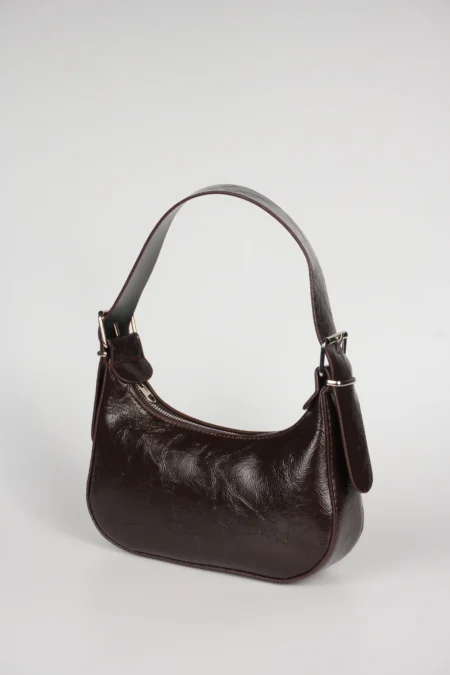 Rugan Deri Baget Fermuar Kapamalı Askılı El ve Kol Çantası