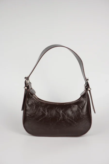 Rugan Deri Baget Fermuar Kapamalı Askılı El ve Kol Çantası