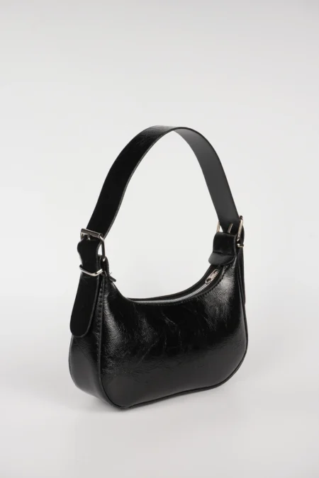 Rugan Deri Baget Fermuar Kapamalı Askılı El ve Kol Çantası