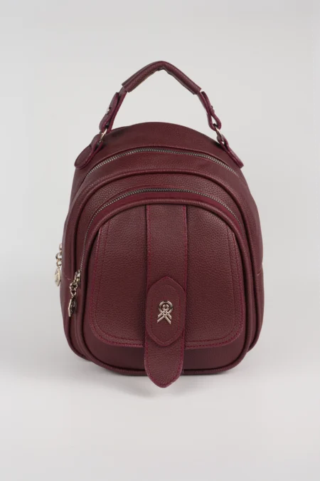 Kadın Kapaklı Fermuar Detaylı Çok Gözlü El ve Sırt Çantası