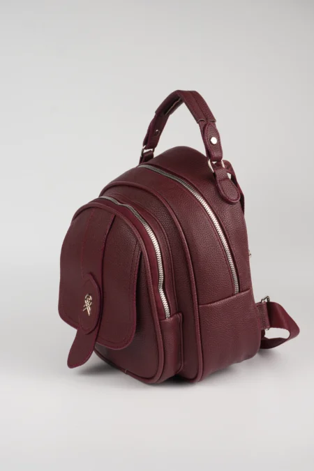 Kadın Kapaklı Fermuar Detaylı Çok Gözlü El ve Sırt Çantası