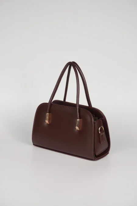 Kadın Baget Fermuarlı Gold Detaylı El Kol ve Omuz Askılı Çanta