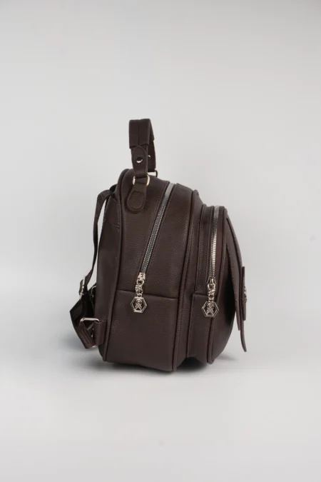 Kadın Kapaklı Fermuar Detaylı Çok Gözlü El ve Sırt Çantası