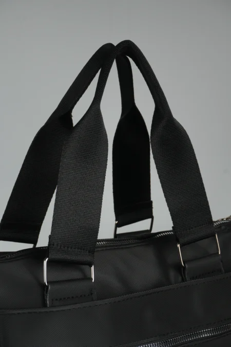 Siyah Saten Çok Gözlü Astarlı El Kol ve Omuz Askılı Çanta